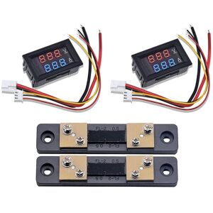 Tlily - 2PCS 0.28Inch Digital Volt Amp Voltmeter Ammeter Meter dc 100V 50A 3 Bits Voltage Current Tester with 75MV Shunt Tlily - 2PCS 0.28Inch Digital Volt Amp Voltmeter Ammeter Meter dc 100V 50A 3 Bits Voltage Current Tester with 75MV Shunt