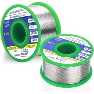 TINOR 2PCS 0.8mm Lead-Free Solder Wire 200g, Sn 99.3 Cu 0.7 Solder Wire with Rosin Core for, Tin Solder for Electrical Soldering, Electrical Soldering and TINOR 2PCS 0.8mm Lead-Free Solder Wire 200g, Sn 99.3 Cu 0.7 Solder Wire with Rosin Core for, Tin Solder for Electrical Soldering, Electrical Soldering and