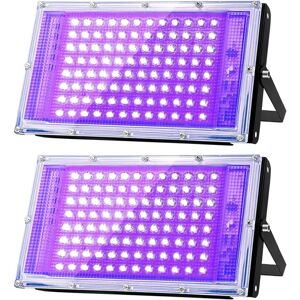 AIPERQ 2pcs 100W uv led Spotlight Black Light IP65 Waterproof Ultraviolet led Lamp Lighting Effect for Aquarium Party Fluorescent Paint Fluorescent Sign AIPERQ 2pcs 100W uv led Spotlight Black Light IP65 Waterproof Ultraviolet led Lamp Lighting Effect for Aquarium Party Fluorescent Paint Fluorescent Sign