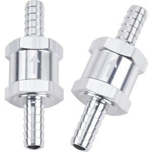 Linghhang - 2pcs 1/4' 6mm One Way Check Valve for Fuel Line Oil Petrol Diesel Silver Aluminum Linghhang - 2pcs 1/4' 6mm One Way Check Valve for Fuel Line Oil Petrol Diesel Silver Aluminum