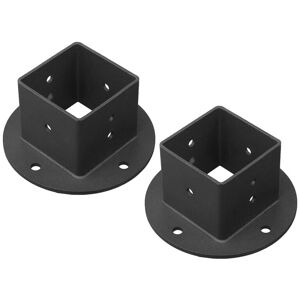 Tlily - 2Pcs 2X2 Square Fence Pole Flange Base Pergola Post Brackets Kit,Heavy Duty Wall Mount Anchor Tlily - 2Pcs 2X2 Square Fence Pole Flange Base Pergola Post Brackets Kit,Heavy Duty Wall Mount Anchor
