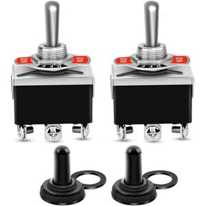 IKODM 2pcs 6 Pin/3 Position Heavy Duty Rocker Switch 0250V/15A dpdt On/Off/On Switch with Waterproof Cap - RWLamp Switch IKODM 2pcs 6 Pin/3 Position Heavy Duty Rocker Switch 0250V/15A dpdt On/Off/On Switch with Waterproof Cap - RWLamp Switch