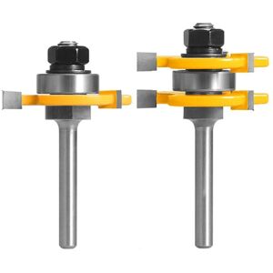 TLILY 2Pcs 6Mm Shank Joint Assembly Router Bit Set Tongue & Groove T-Slot Milling Cutter for Woodwork Cutting Tools TLILY 2Pcs 6Mm Shank Joint Assembly Router Bit Set Tongue & Groove T-Slot Milling Cutter for Woodwork Cutting Tools