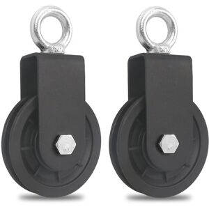TINOR 2pcs 90MM Cable Pulley - Fitness Pulley - diy Accessory Lifting Pulley for Wire Rope - Load 160kg TINOR 2pcs 90MM Cable Pulley - Fitness Pulley - diy Accessory Lifting Pulley for Wire Rope - Load 160kg