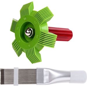 QPUION 2PCS Air Conditioner Condenser Fin Cleaning Brush and Comb Set Fin Cleaner Fin Straightener Refrigerant Coil Cleaning Kit hvac Maintenance Evaporate QPUION 2PCS Air Conditioner Condenser Fin Cleaning Brush and Comb Set Fin Cleaner Fin Straightener Refrigerant Coil Cleaning Kit hvac Maintenance Evaporate