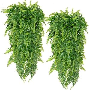 YMYNY 2pcs Artificial Boston Fern Plants, Fake Plants Wall Hanging Plants for Home Outdoor Wedding Decoration mumu YMYNY 2pcs Artificial Boston Fern Plants, Fake Plants Wall Hanging Plants for Home Outdoor Wedding Decoration mumu