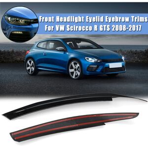INSMA 2pcs Black Front Headlight Eyelid Eyebrow Trims For VW R GTS 2008-2017 INSMA 2pcs Black Front Headlight Eyelid Eyebrow Trims For VW R GTS 2008-2017