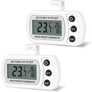 Memkey - 2-Piece Refrigerator Freezer Thermometer, Frigidaire, Digital Temperature -20 to 50 °c with Hook, Easy-Read lcd Display, Max. Min. Recording Memkey - 2-Piece Refrigerator Freezer Thermometer, Frigidaire, Digital Temperature -20 to 50 °c with Hook, Easy-Read lcd Display, Max. Min. Recording