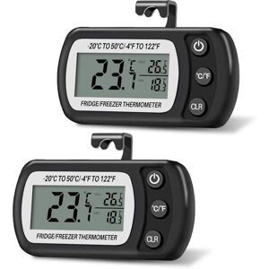 WOIYIC 2pcs Digital Thermometer -20°C to 50°C, with Hook, Easy to Read LCD Temperature, Maximum and Minimum Temperature Recording Function (Black) WOIYIC 2pcs Digital Thermometer -20°C to 50°C, with Hook, Easy to Read LCD Temperature, Maximum and Minimum Temperature Recording Function (Black)