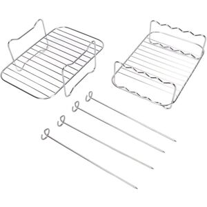 GROOFOO 2PCS Double Layer Fryer Rack Set 304 Stainless Steel Stackable Rectangular Fryer Skewer Rack for Fryer Accessories GROOFOO 2PCS Double Layer Fryer Rack Set 304 Stainless Steel Stackable Rectangular Fryer Skewer Rack for Fryer Accessories