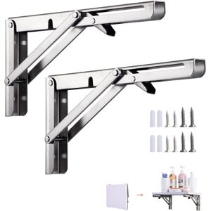 2pcs Folding Bracket 400mm, Wall Shelf Bracket, Shelf Bracket, Maximum Load 50kg (without Wooden Board), Stainless Steel Folding Console Bracket, for 2pcs Folding Bracket 400mm, Wall Shelf Bracket, Shelf Bracket, Maximum Load 50kg (without Wooden Board), Stainless Steel Folding Console Bracket, for
