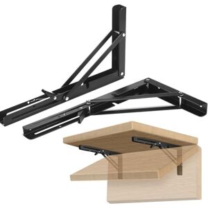 Ikodm - 2PCS Folding Shelf Bracket Folding Bracket Wall Shelf Heavy Duty Folding Bracket Black Wall Mounted Folding Bracket Ikodm - 2PCS Folding Shelf Bracket Folding Bracket Wall Shelf Heavy Duty Folding Bracket Black Wall Mounted Folding Bracket