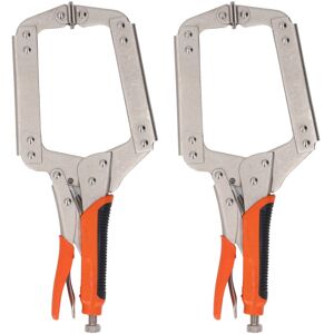 Groofoo - 2Pcs Locking c Clamp Pliers Set Heavy Duty Woodworking Face Clamp with Rotating Pads for Welding Pocket Hole Joinery 14in Groofoo - 2Pcs Locking c Clamp Pliers Set Heavy Duty Woodworking Face Clamp with Rotating Pads for Welding Pocket Hole Joinery 14in
