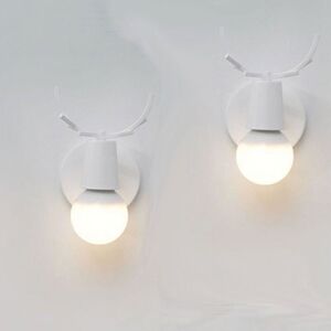 AXHUP 2pcs Modern Wall Light Fiting Creative Antlers Shape Wall Lamp Metal Christmas Deer Wall Sconce for Living Room Bedroom Bedside (White) AXHUP 2pcs Modern Wall Light Fiting Creative Antlers Shape Wall Lamp Metal Christmas Deer Wall Sconce for Living Room Bedroom Bedside (White)