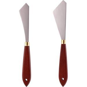 Linghhang - 2Pcs Paint Mixing Scraper Stainless Steel Spatula Palette Painting Knife Set, for Oil Acrylic Painting Linghhang - 2Pcs Paint Mixing Scraper Stainless Steel Spatula Palette Painting Knife Set, for Oil Acrylic Painting