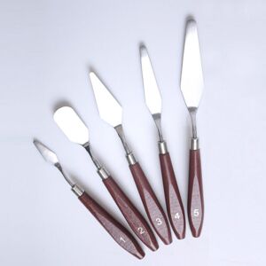 LINGHHANG 5Pcs Stainless Steel Painting Knives, Oil Paint Scraper, Spatula Set for Acrylic Painting and Oil Painting LINGHHANG 5Pcs Stainless Steel Painting Knives, Oil Paint Scraper, Spatula Set for Acrylic Painting and Oil Painting