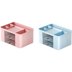 Tlily - 2Pcs Pink+Blue Simple Transparent Drawer Storage Box Children'S Student Office Desktop Ornaments Pen Holder Tlily - 2Pcs Pink+Blue Simple Transparent Drawer Storage Box Children'S Student Office Desktop Ornaments Pen Holder