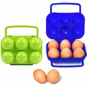Linghhang - 2pcs Portable Plastic Egg Box 6 Compartments Foldable Egg Organizer Large Capacity Egg Case Egg Holder Organizer for Refrigerator and Linghhang - 2pcs Portable Plastic Egg Box 6 Compartments Foldable Egg Organizer Large Capacity Egg Case Egg Holder Organizer for Refrigerator and