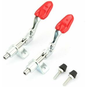 Hoopzi - 2Pcs Quick Release Toggle Clamp Set Galvanized Iron 110lbs / 50kg Capacity 6.6CM Quick Fixed Push Latch Clamp Vertical Toggle Clamp with 4M Hoopzi - 2Pcs Quick Release Toggle Clamp Set Galvanized Iron 110lbs / 50kg Capacity 6.6CM Quick Fixed Push Latch Clamp Vertical Toggle Clamp with 4M