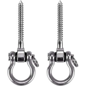 SJQKA Single screw-in hook, 180° heavy-duty ceiling hook made of 304 stainless steel for indoor/outdoor playgrounds, yoga, hammocks, ropes, swings, hanging SJQKA Single screw-in hook, 180° heavy-duty ceiling hook made of 304 stainless steel for indoor/outdoor playgrounds, yoga, hammocks, ropes, swings, hanging