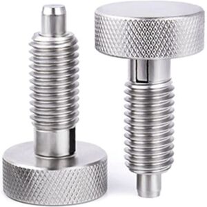 TLILY 2Pcs Stainless Steel Hand Retractable Spring Plungers with Knurled Handle - Quick Release Locking Pin M10 TLILY 2Pcs Stainless Steel Hand Retractable Spring Plungers with Knurled Handle - Quick Release Locking Pin M10