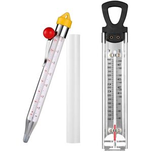 Tlily - 2Pcs Sugar Thermometer with Pot Clip, Stainless Steel Syrup Jelly Oil Deep Fry Hanging Hole Tlily - 2Pcs Sugar Thermometer with Pot Clip, Stainless Steel Syrup Jelly Oil Deep Fry Hanging Hole