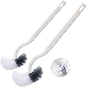 AOUGO 2PCS Toilet Brush Toilet Brush Plastic Long Handle Toilet Brush, with Strong Bristles for Toilet Household, Deep Cleaning, White AOUGO 2PCS Toilet Brush Toilet Brush Plastic Long Handle Toilet Brush, with Strong Bristles for Toilet Household, Deep Cleaning, White