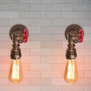 AXHUP 2Pcs Vintage Applique Mural E27 en Fer Luminaire Lampe Industrielle pour Salon Couloir Escalier Rouille AXHUP 2Pcs Vintage Applique Mural E27 en Fer Luminaire Lampe Industrielle pour Salon Couloir Escalier Rouille
