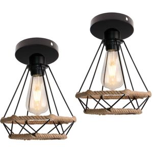 Norcks - 2PCS) Vintage Ceiling Lights Industrial Diamond Ceiling Light Retro Chandelier Hemp Rope E27 Ceiling Light For Hallway Kitchen Bedroom Bar, Norcks - 2PCS) Vintage Ceiling Lights Industrial Diamond Ceiling Light Retro Chandelier Hemp Rope E27 Ceiling Light For Hallway Kitchen Bedroom Bar,
