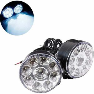 Linghhang - Universal 9LED Round Fog Light (White Light), 12V, 4.5W, Car Fog Lamp, Pack of 2 Linghhang - Universal 9LED Round Fog Light (White Light), 12V, 4.5W, Car Fog Lamp, Pack of 2