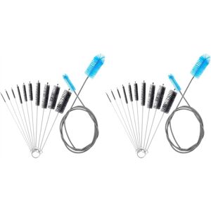 Tlily - 2X Aquarium Filter Brush Set, Flexible Double Ended Bristles Hose Pipe Cleaner with Stainless Steel Long Cleaning Brush Tlily - 2X Aquarium Filter Brush Set, Flexible Double Ended Bristles Hose Pipe Cleaner with Stainless Steel Long Cleaning Brush