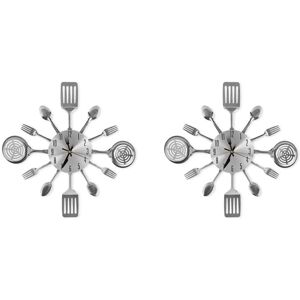 TLILY 2X Large Kitchen Wall Clocks with Spoons and Forks, Great Decor for Beautiful Gifts, Tableware Wall Clock TLILY 2X Large Kitchen Wall Clocks with Spoons and Forks, Great Decor for Beautiful Gifts, Tableware Wall Clock