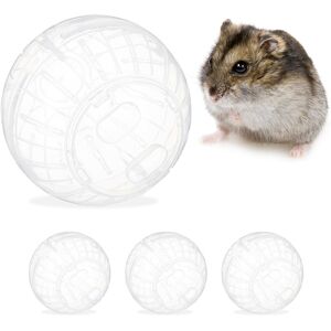 Relaxdays Set of 4 Hamster Balls, Exercise for Hamsters & Mice, Rodent Toy, Free Range Orb, Plastic, 14 cm, Transparent Relaxdays Set of 4 Hamster Balls, Exercise for Hamsters & Mice, Rodent Toy, Free Range Orb, Plastic, 14 cm, Transparent