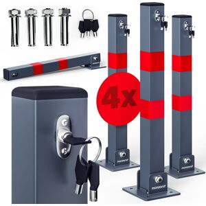 monzana Deuba® Car Security Barrier for Driveways Telescopic Parking Space Bollard Retracts Down to 7.5cm 3 Keys Pre-Drilled Base Plate, Reflective Strips 4x monzana Deuba® Car Security Barrier for Driveways Telescopic Parking Space Bollard Retracts Down to 7.5cm 3 Keys Pre-Drilled Base Plate, Reflective Strips 4x