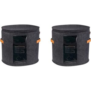 TLILY 2X Round Hat Storage Box - Foldable Hat Box with Lid for Stuffed Clothes and Animal Toy, Carrying Box Dark Grey TLILY 2X Round Hat Storage Box - Foldable Hat Box with Lid for Stuffed Clothes and Animal Toy, Carrying Box Dark Grey