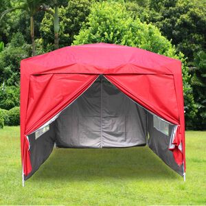 Greenbay - 2x2m Outdoor Garden Pop Up Gazebo Marquee Party Tent with 4 Leg Weights Red Greenbay - 2x2m Outdoor Garden Pop Up Gazebo Marquee Party Tent with 4 Leg Weights Red