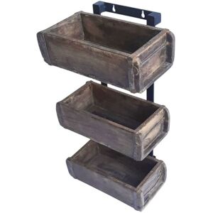 3 Brick Mold Wallrack Planter - Reclaimed Wooden - L5 x W6 x H50 cm 3 Brick Mold Wallrack Planter - Reclaimed Wooden - L5 x W6 x H50 cm