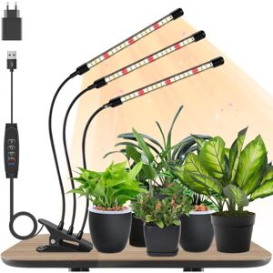 COOCHEER 3-head LED horticultural lamp, full spectrum, with automatic on/off timer 3/9/12 h for fruits, vegetables and flowers. COOCHEER 3-head LED horticultural lamp, full spectrum, with automatic on/off timer 3/9/12 h for fruits, vegetables and flowers.