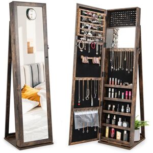 COSTWAY 3-in-1 Jewelry Cabinet Full-Length Mirrored Jewelry Armoire Storage Organizer COSTWAY 3-in-1 Jewelry Cabinet Full-Length Mirrored Jewelry Armoire Storage Organizer