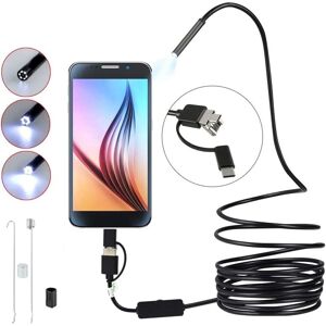BEIJIYI 3 in 1 USB Micro Type-C Endoscope 8mm Ultra-Thin Semi-Rigid Inspection Camera with 6 LEDs IP67 Waterproof and Snake Cable (2m) BEIJIYI 3 in 1 USB Micro Type-C Endoscope 8mm Ultra-Thin Semi-Rigid Inspection Camera with 6 LEDs IP67 Waterproof and Snake Cable (2m)