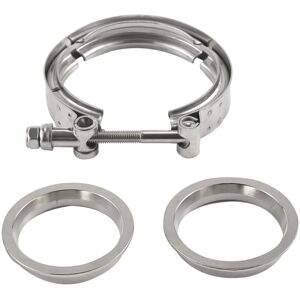 Tlily - 3'' Inch SS304 V-Band Clamp Stainless Steel m/f 3 v band Turbo Exhaust Downpipe Tlily - 3'' Inch SS304 V-Band Clamp Stainless Steel m/f 3 v band Turbo Exhaust Downpipe