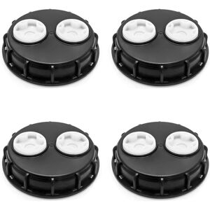 COOCHEER 4 Pack 6.5 Inch IBC Tank Caps, High Chemical Resistance, Double Vents, Plastic Caps for IBC Tank Connections, Fine Thread, Black COOCHEER 4 Pack 6.5 Inch IBC Tank Caps, High Chemical Resistance, Double Vents, Plastic Caps for IBC Tank Connections, Fine Thread, Black