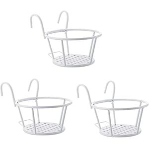 WOIYIC 3 Pack Metal Flower Pot Holders - Hanging Flower Shelf with Flower Pot Hooks - Hanging Railing - for Garden, Balcony, Fence, Indoor and Outdoor WOIYIC 3 Pack Metal Flower Pot Holders - Hanging Flower Shelf with Flower Pot Hooks - Hanging Railing - for Garden, Balcony, Fence, Indoor and Outdoor