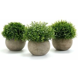Hoopzi - 3 Pcs Indoor Artificial Plants, Plastic Fake Plants with Gray Pot Artificial Grass Decoration for Outdoor Wedding Office Table Garden New Hoopzi - 3 Pcs Indoor Artificial Plants, Plastic Fake Plants with Gray Pot Artificial Grass Decoration for Outdoor Wedding Office Table Garden New