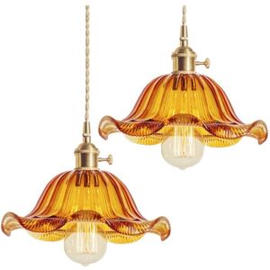 WOTTES Industrial Vintage Pendant Lamp Glass Metal Ceiling Hanging Light Adjustable Chandelier for Loft Kitchen Coffee Brown 2Pcs WOTTES Industrial Vintage Pendant Lamp Glass Metal Ceiling Hanging Light Adjustable Chandelier for Loft Kitchen Coffee Brown 2Pcs