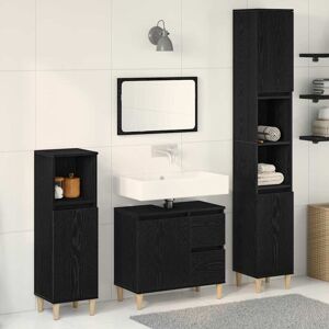 Vidaxl - Bathroom Furniture Set with Drawer 3 pcs Black 30 x 30 x 180 cm Vidaxl - Bathroom Furniture Set with Drawer 3 pcs Black 30 x 30 x 180 cm