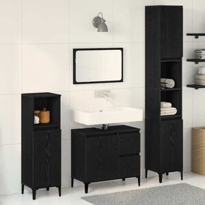 Vidaxl - Bathroom Furniture Set with Drawer 3 pcs Black 30 x 30 x 180 cm Vidaxl - Bathroom Furniture Set with Drawer 3 pcs Black 30 x 30 x 180 cm