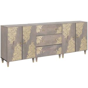 Bathroom Furniture Set 3 pcs Grey and Gold 180 x 33 x 75 cm vidaXL Bathroom Furniture Set 3 pcs Grey and Gold 180 x 33 x 75 cm vidaXL