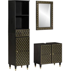 3 Piece Bathroom Furniture Set Solid Wood Mango vidaXL 3 Piece Bathroom Furniture Set Solid Wood Mango vidaXL