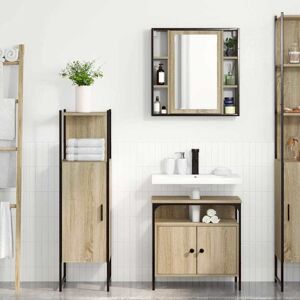 Vidaxl - Bathroom Furniture Set with Door 3 pcs Brown 33 x 33 x 120.5 cm Vidaxl - Bathroom Furniture Set with Door 3 pcs Brown 33 x 33 x 120.5 cm